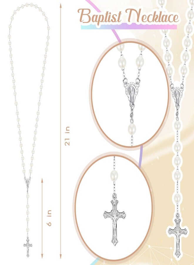 ROCEEI 24 Set Catholic Rosary Beads Confirmation & First Communion Gifts - Rosary Necklace with Gift Box for Women, Men & Elders - White - Image 4